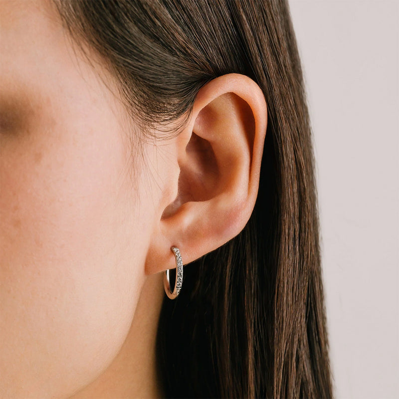Silver Evie 15mm Huggie Hoop Earrings