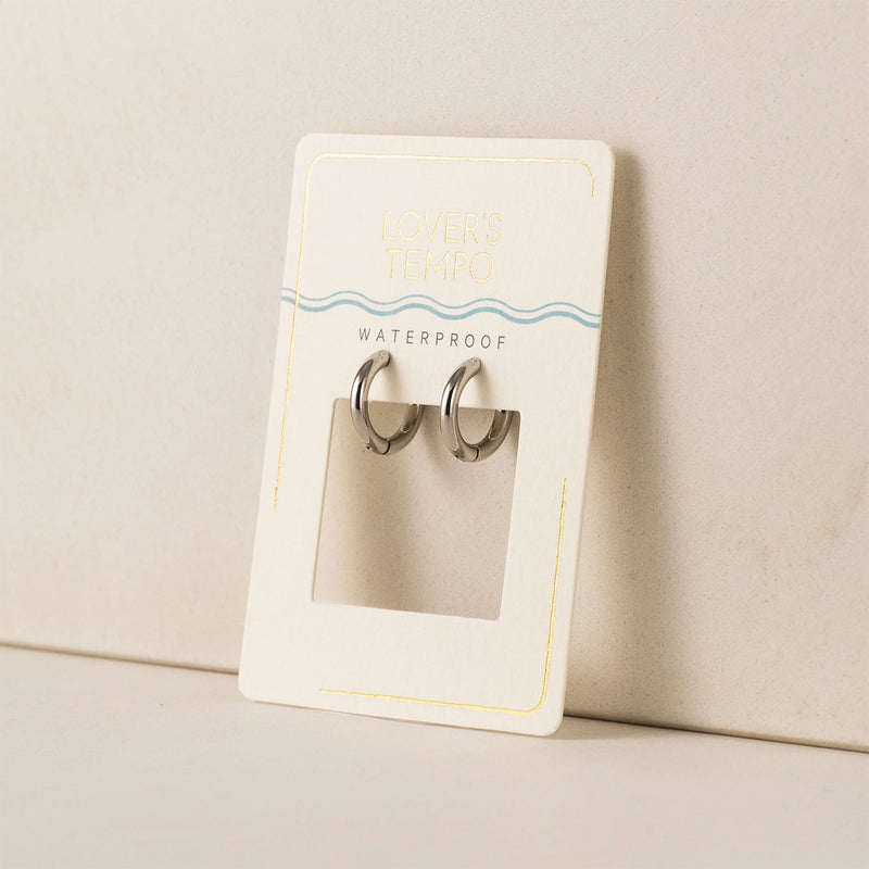 Silver 15mm Tube Hoop Earrings