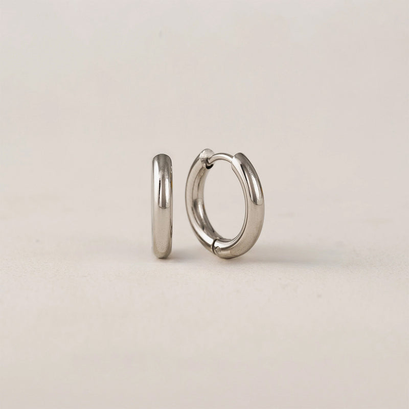 Silver 15mm Tube Hoop Earrings