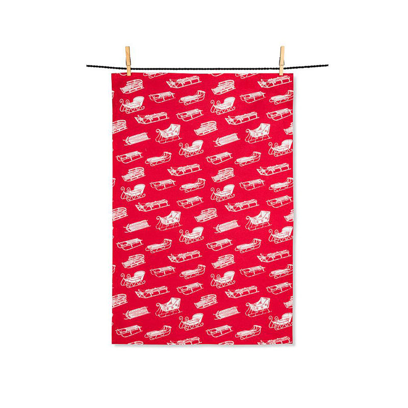 Winter Sleds Kitchen Towel