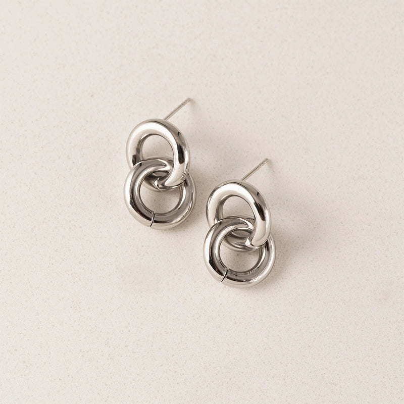 Silver Linx Drop Earrings