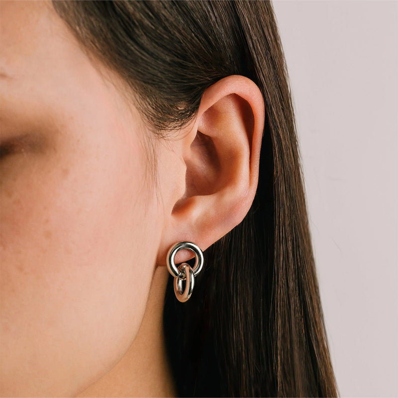Silver Linx Drop Earrings