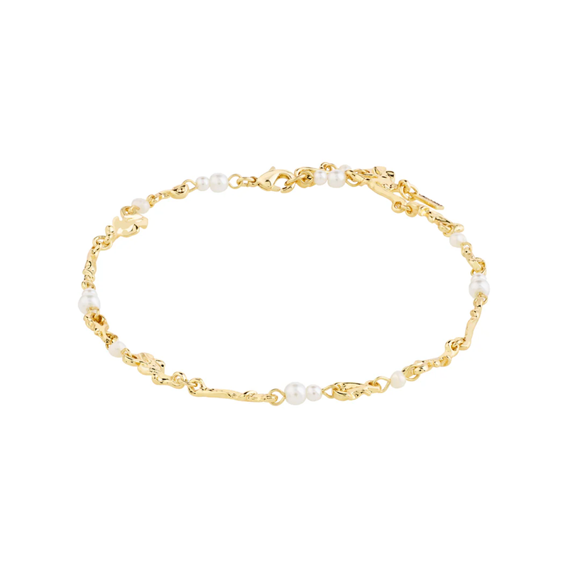 Sloan Gold Plated Freshwater Pearl Ankle Chain