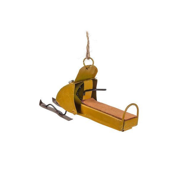 Yellow Snowmobile Ornament