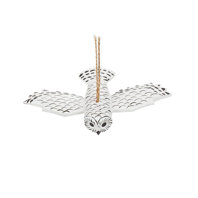 Flying Snowy Owl Ornament