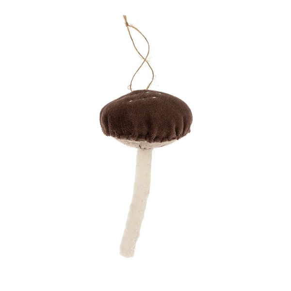 Dark Brown Felt Mushroom Ornament