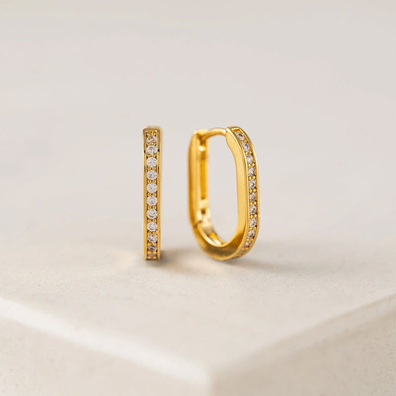 Gold Plated Solana Paperclip Hoop Earrings