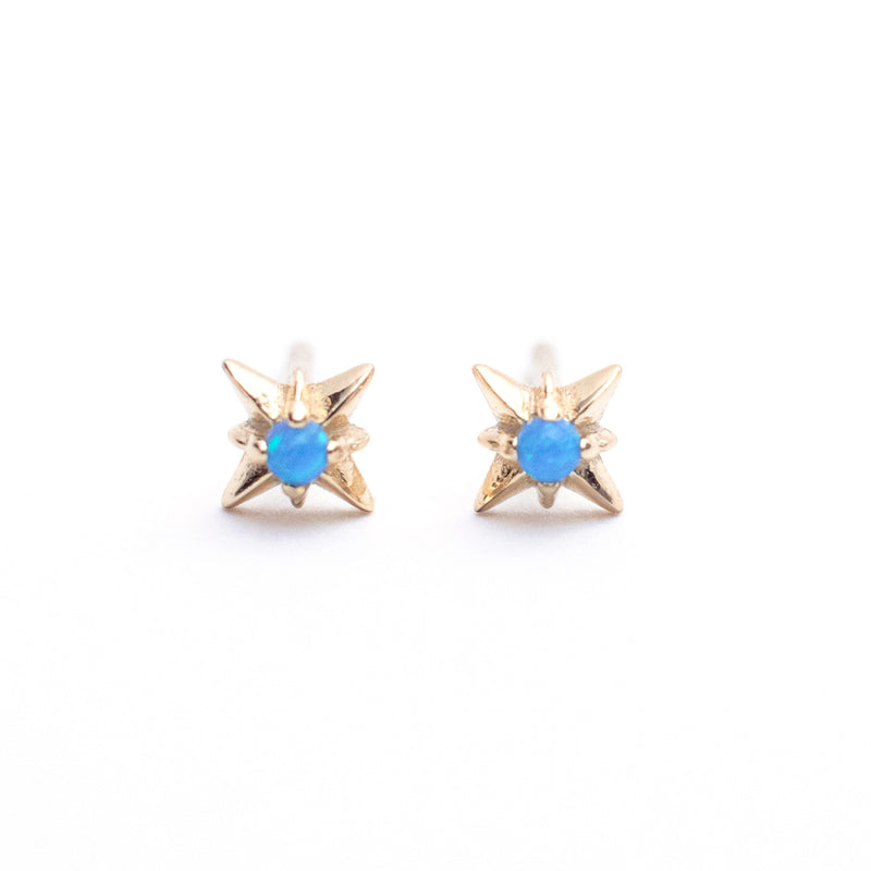 Gold Vermeil Mini Starburst Opal Studs