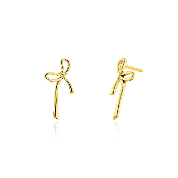 Fancy Ribbon Bow Stud Earrings