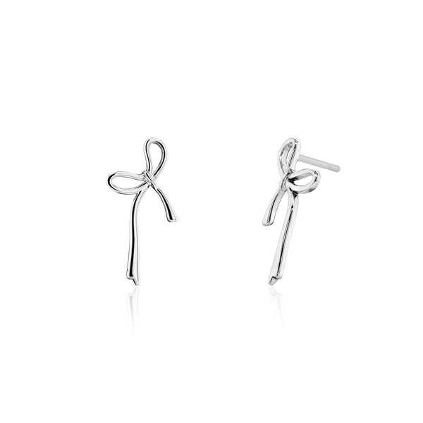 Fancy Ribbon Bow Stud Earrings