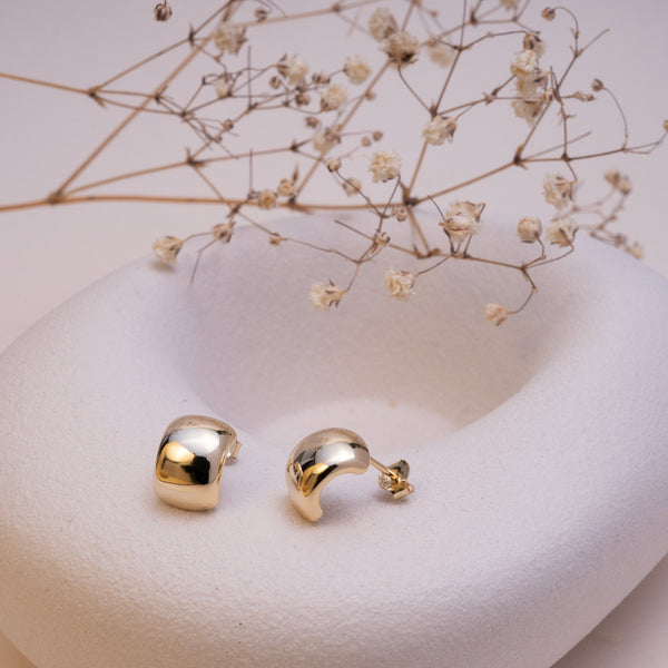 Gold Vermeil Chunky Dome Stud Earrings