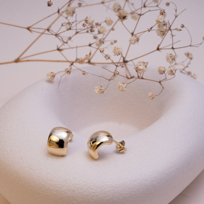 Gold Vermeil Chunky Dome Stud Earrings