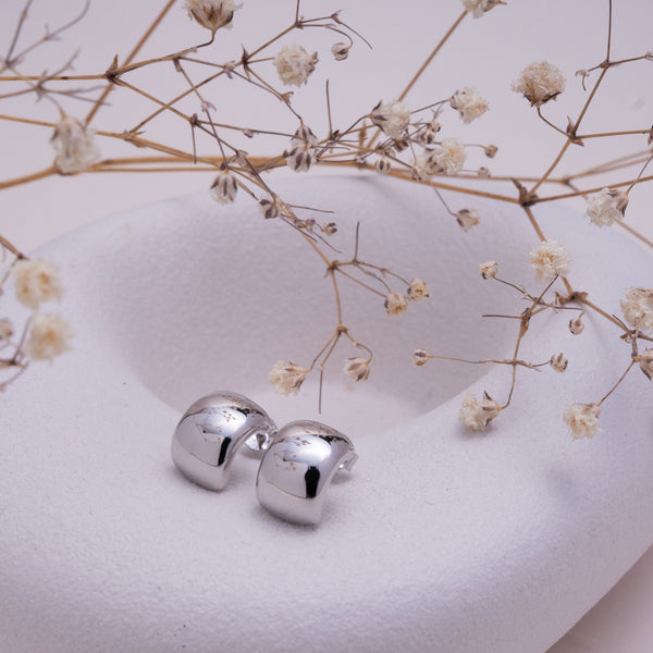 Sterling Silver Chunky Dome Stud Earrings
