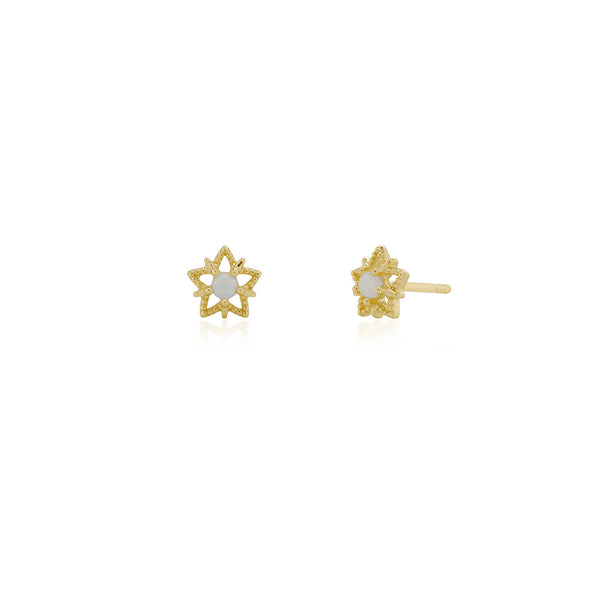 Gold Vermeil Opal Cutout Star Studs