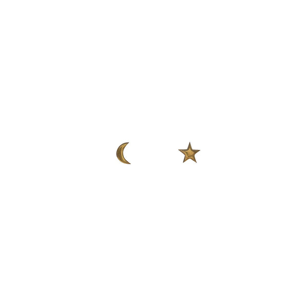 Star & Moon Studs