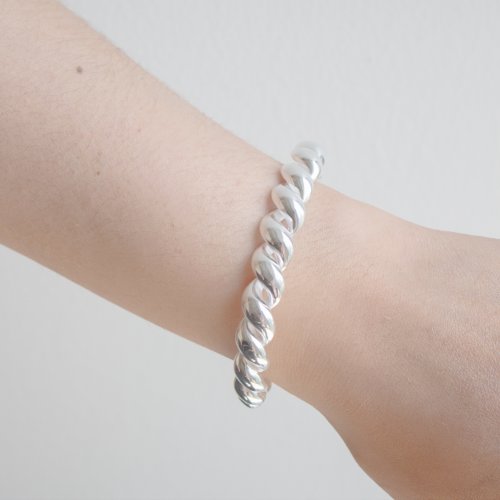 Sterling Silver Chunky Twisted Rope Open Cuff