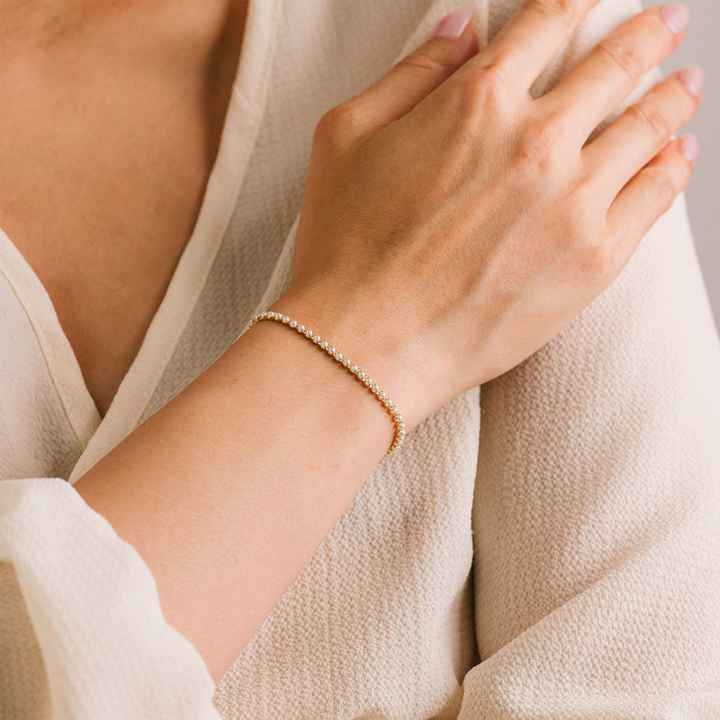 Gold Plated Pearl Tennis Bracelet