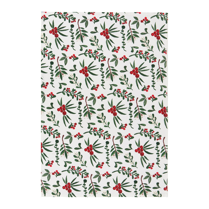 Winterberry Baker's Floursack Christmas Dishtowels - Set of 3