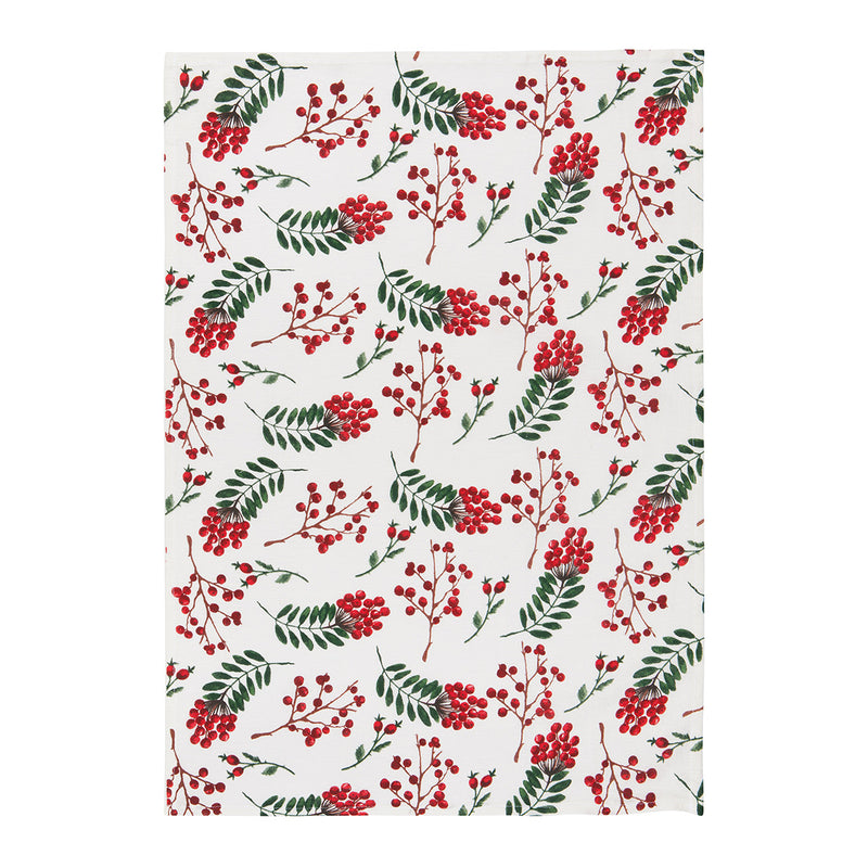Winterberry Baker's Floursack Christmas Dishtowels - Set of 3
