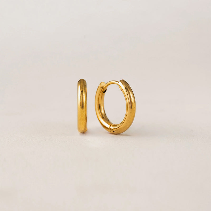 Gold 15mm Tube Hoop Earrings