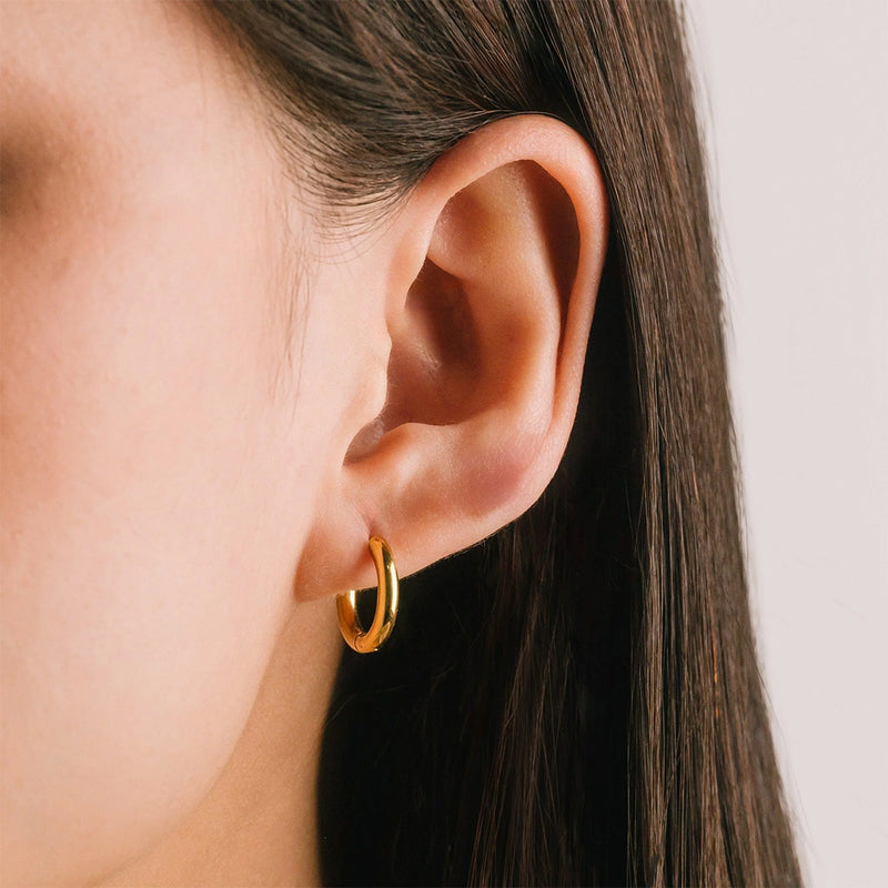 Silver 15mm Tube Hoop Earrings