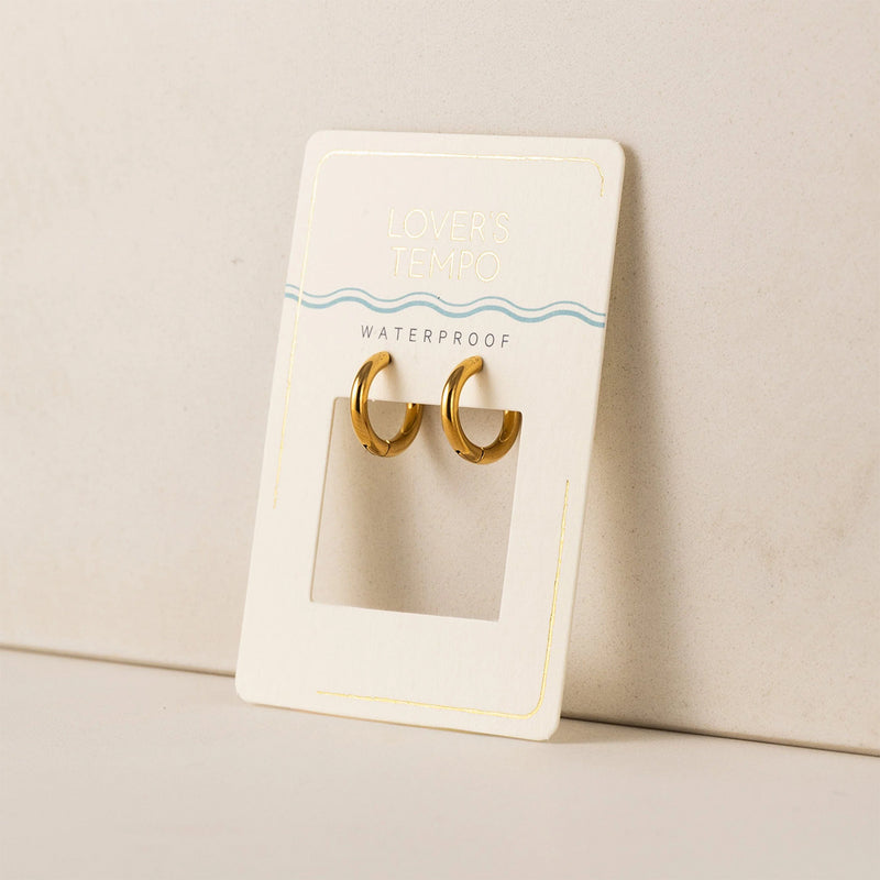 Gold 15mm Tube Hoop Earrings