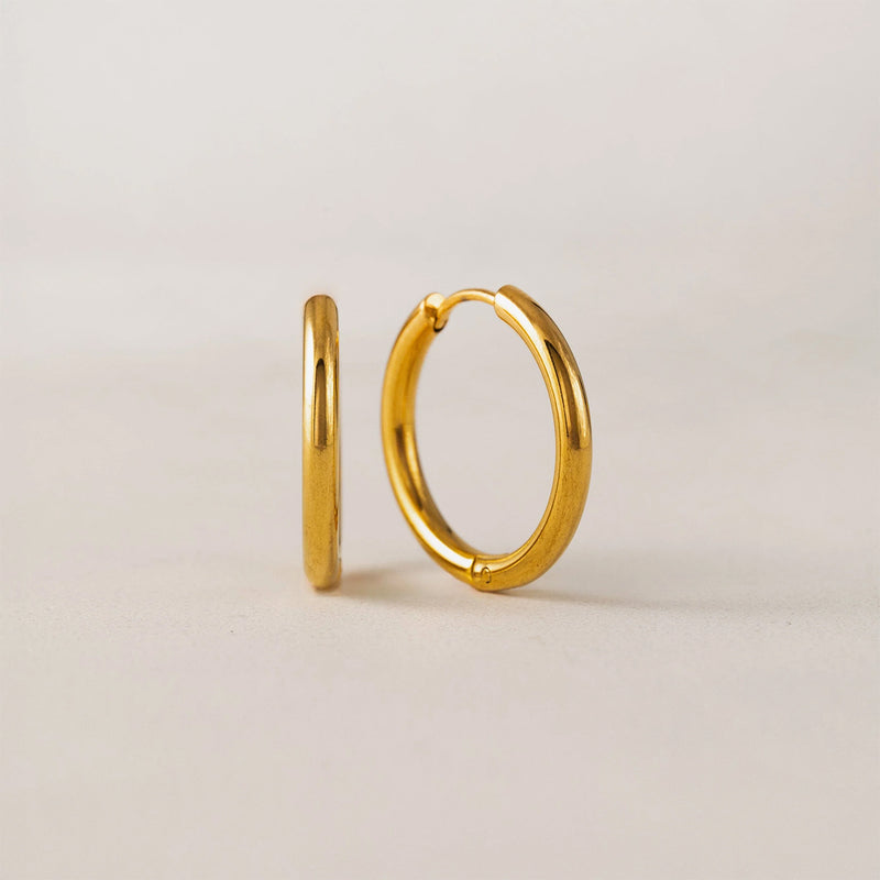 Gold 20mm Tube Hoop Earrings
