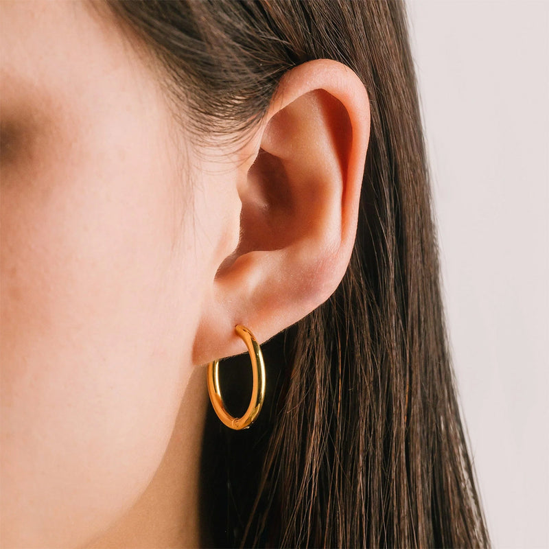 Silver 20mm Tube Hoop Earrings