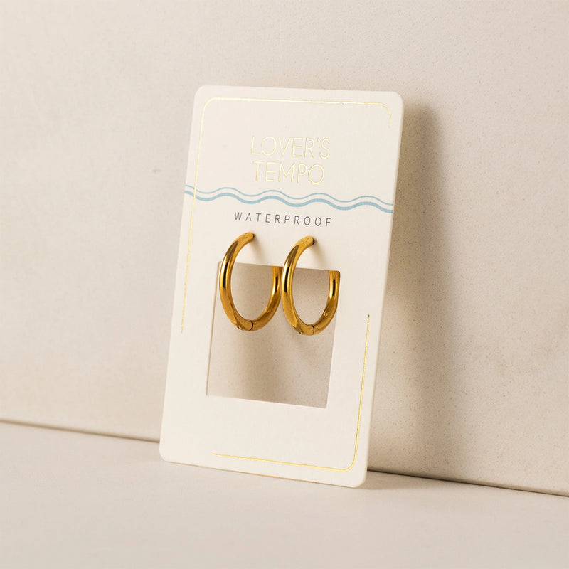 Gold 20mm Tube Hoop Earrings