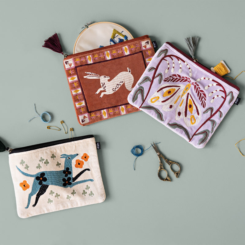 Embroidered Flat Pouch