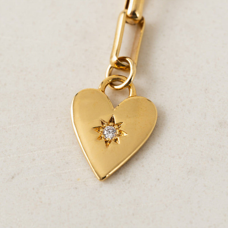 Gold Plated Verona Starburst Heart Drop Earrings