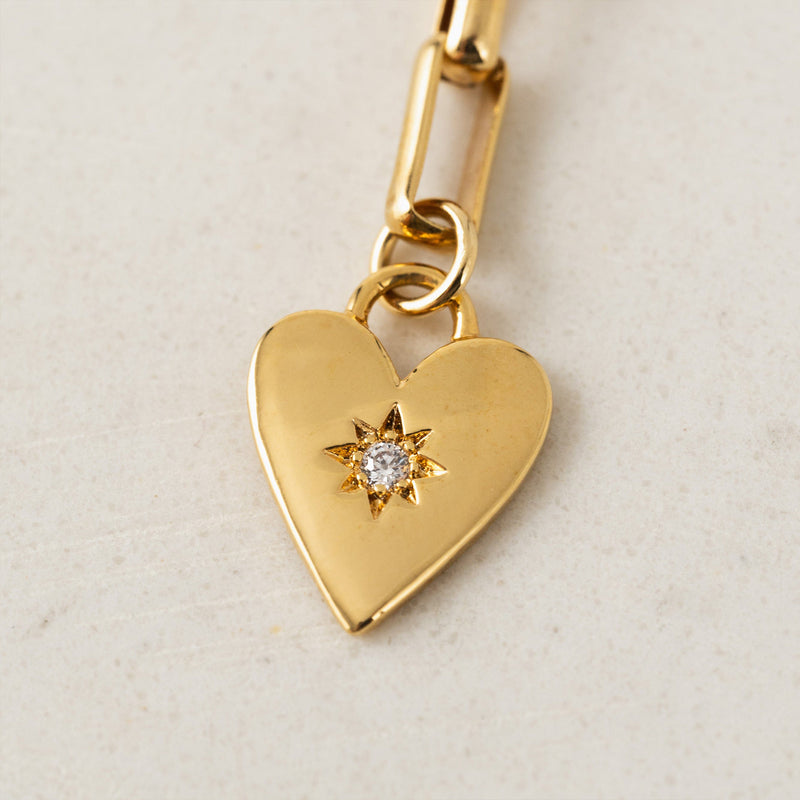 Verona Gold Starburst Heart Drop Earrings