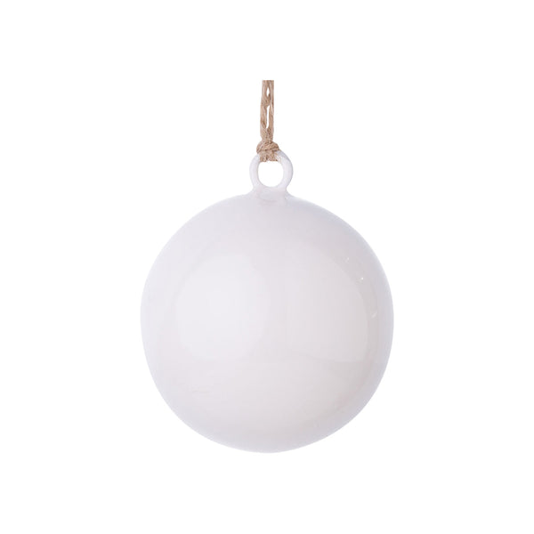 Assorted White Enamel Bulb Ornament