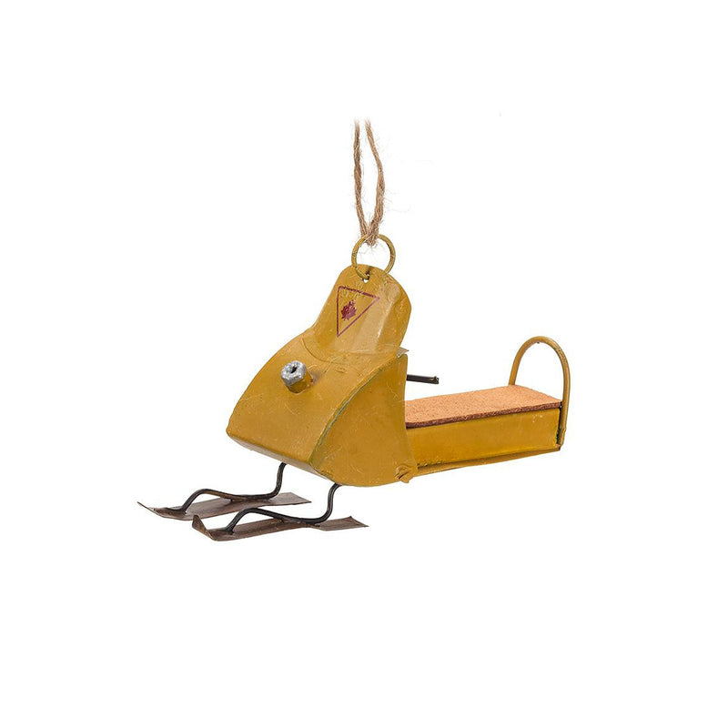 Yellow Snowmobile Ornament