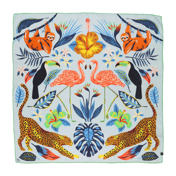 Flamingo Jungle Silk Square