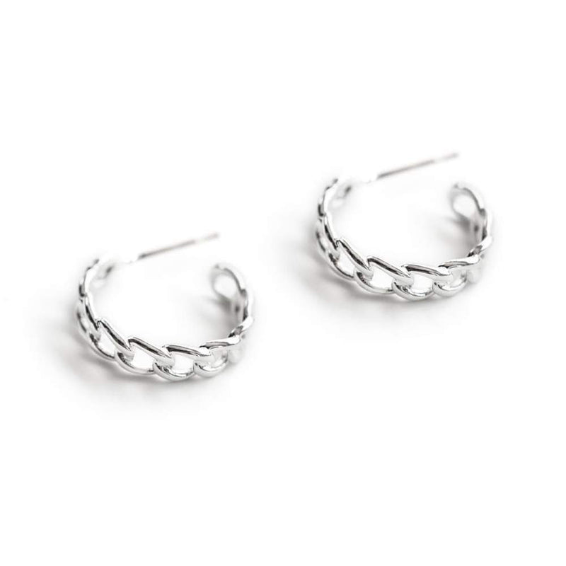 Silver Plated Cubano Hoops