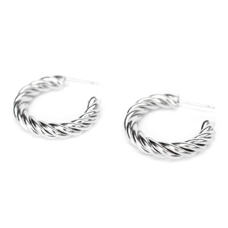 Silver Plated Spin Hoops