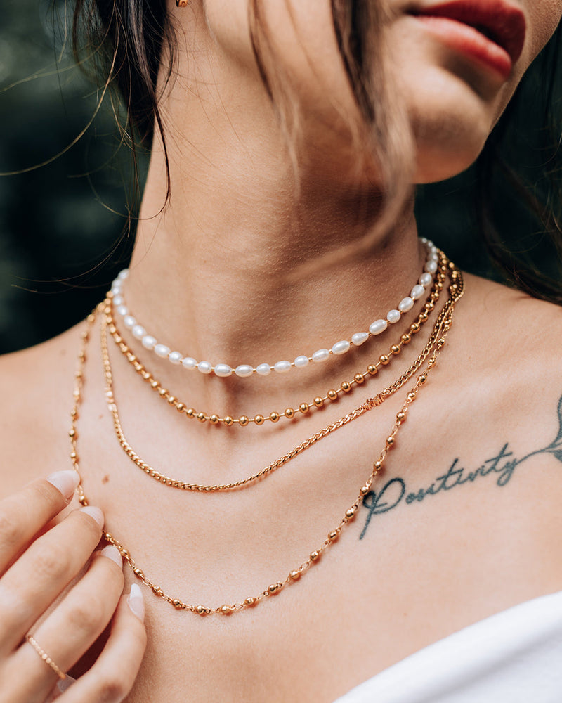 Persia Gold Ball Chain Necklace