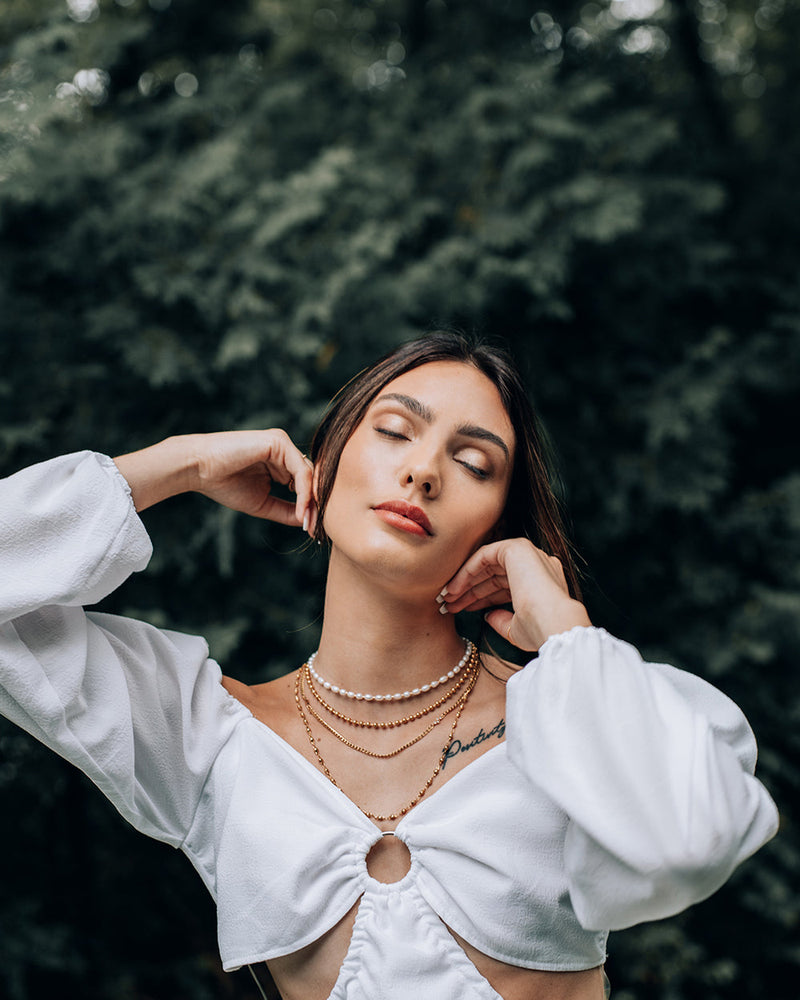 Persia Gold Ball Chain Necklace