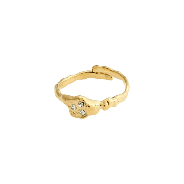 Breathe Gold Plated Crystal Ring