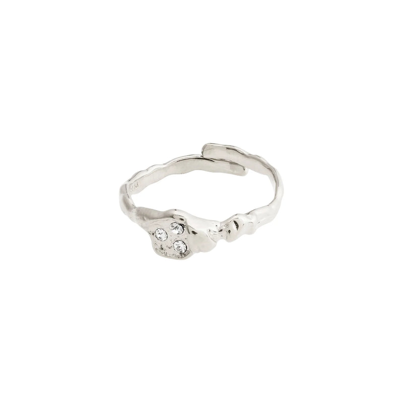 Breathe Silver Plated Crystal Ring