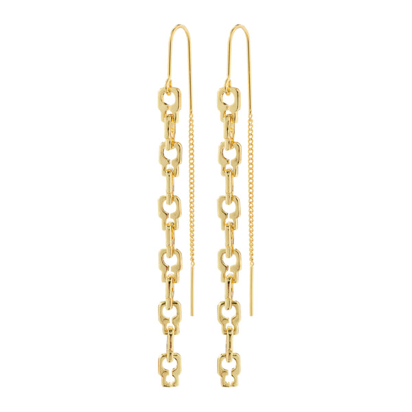 Live Gold Plated Chain Pull Through Earrings