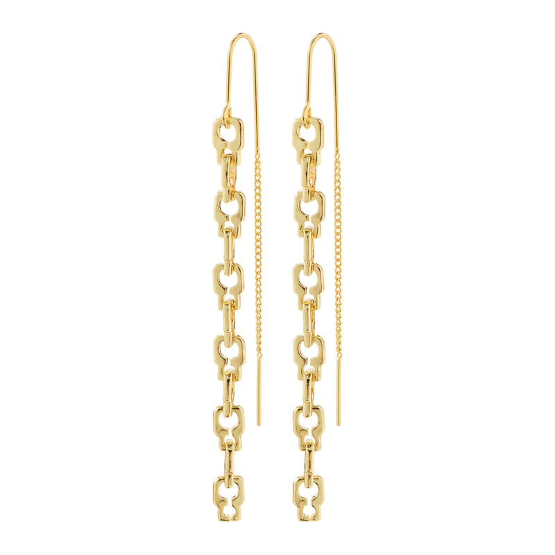 Live Gold Plated Chain Pull Through Earrings