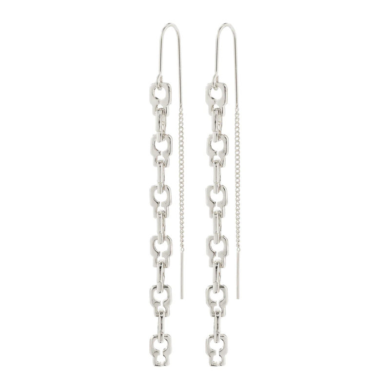 Live Silver Plated Chain Pull Through Earrings