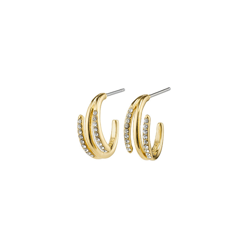 Serenity Gold Plated Crystal Hoops