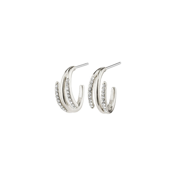 Serenity Silver Plated Crystal Hoops
