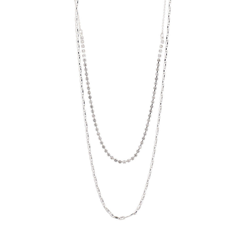 Cherished Silver Plated Crystal Necklace