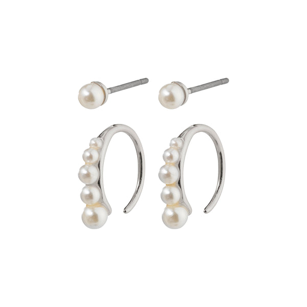 Native Beauty Pearl Silver Plated Earring Set