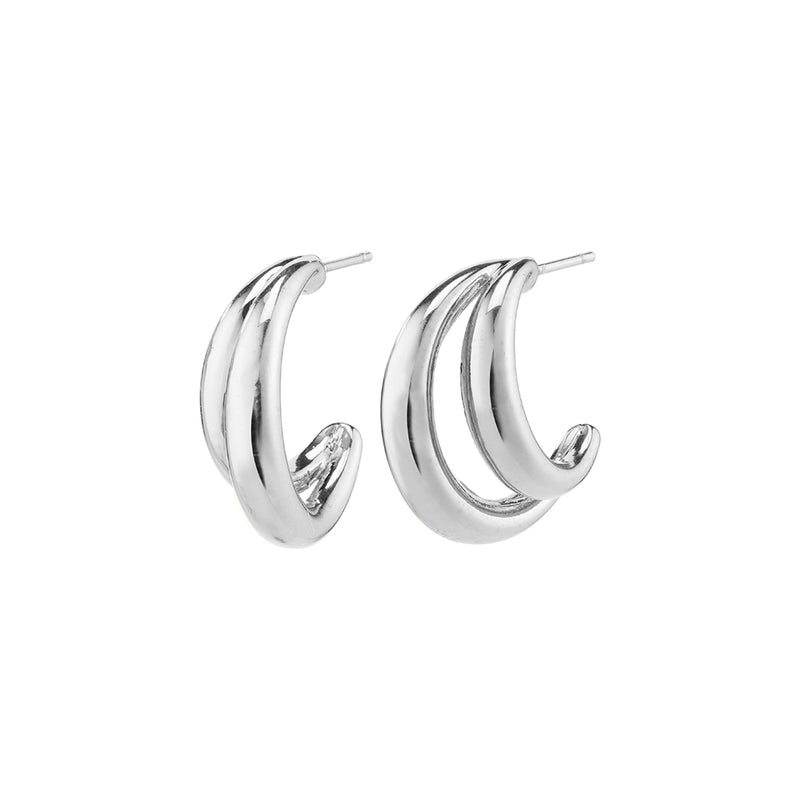 Belief Silver Plated Double Hoops