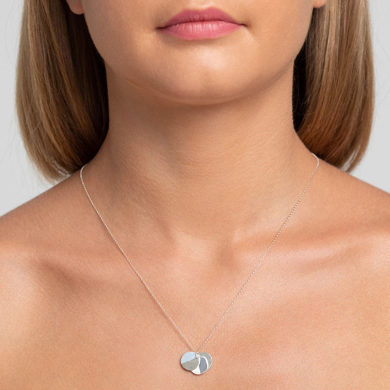 Silver Zoey Triple Round Necklace